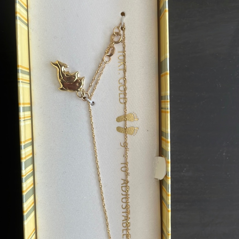 10 karat gold, dolphin, anklet